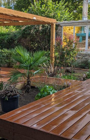 terrasse bois exotique et pergolas bioclimatique secteur Reims 51