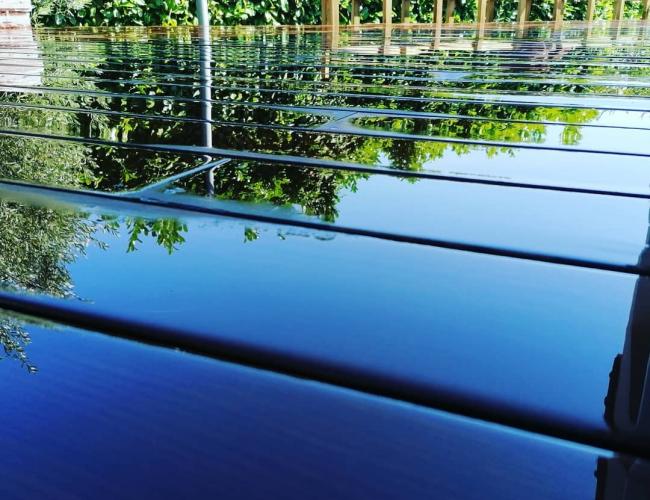 Création d'une terrasse en bois Européen et d'une pergolas bioclimatique Romery 51480 ( 51 secteur Marne ).