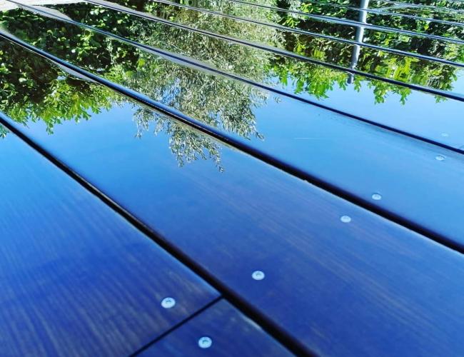 Création d'une terrasse en bois Européen et d'une pergolas bioclimatique Rosnay 51390 ( 51 secteur Marne ).