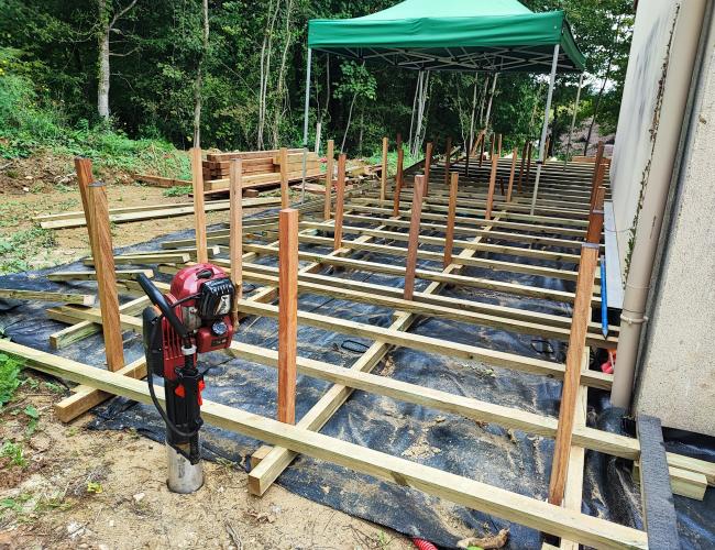 terrasse en bois sur pilotis Seine et Marne