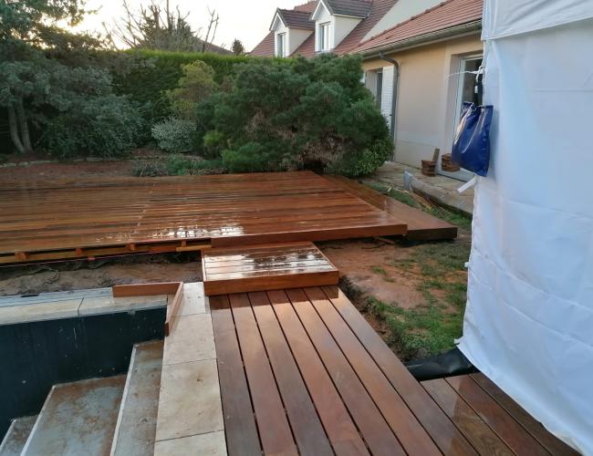 Création de terrasse en bois exotique Chenay 51149 ( 51 secteur Marne ).