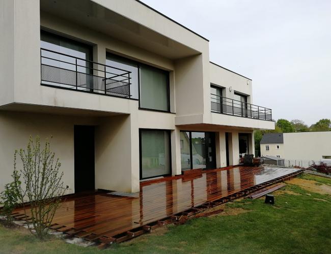 Création de terrasse en bois exotique à Gueux 51390 ( 51 secteur Marne ).