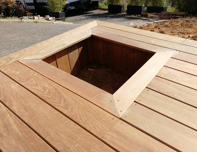 Création de terrasse en bois exotique à Thillois 51370 ( 51 secteur Marne ).