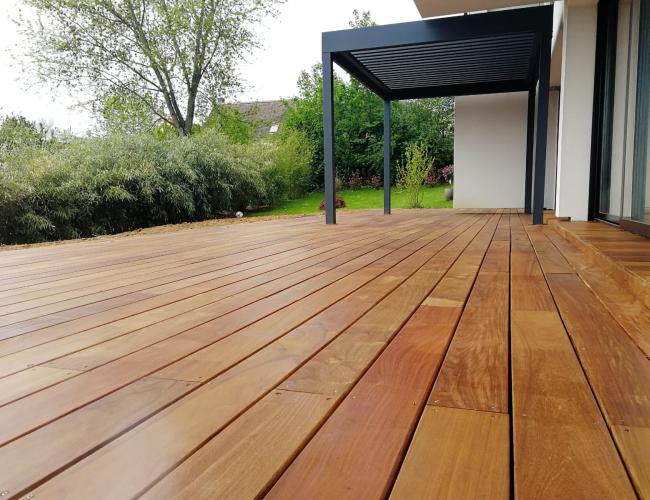 Création de terrasse en bois exotique à Billy-le-Grand 51400 ( 51 secteur Marne ).