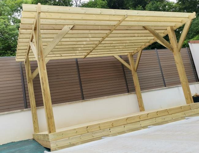 Pergolas et terrasse en pin Sacy 51500 ( 51 secteur Marne ).