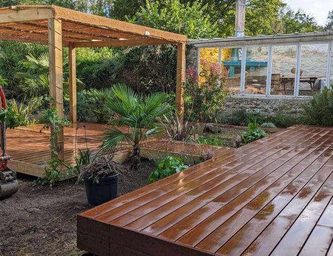 terrasse bois exotique et pergolas bioclimatique secteur Reims 51