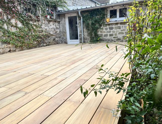 pose de terrasse bois exotique Gueux 51