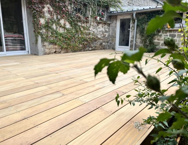 pose de terrasse bois exotique Villers Allerand 51